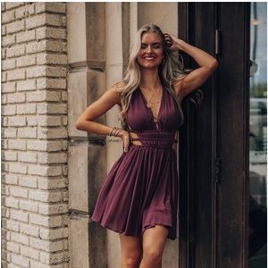 Thalia Mini Dress (Plum)- southern alternative